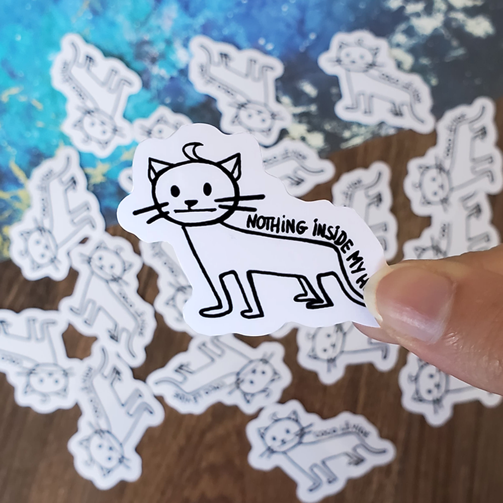 Cat "Nothing Inside my Head" | Sticker